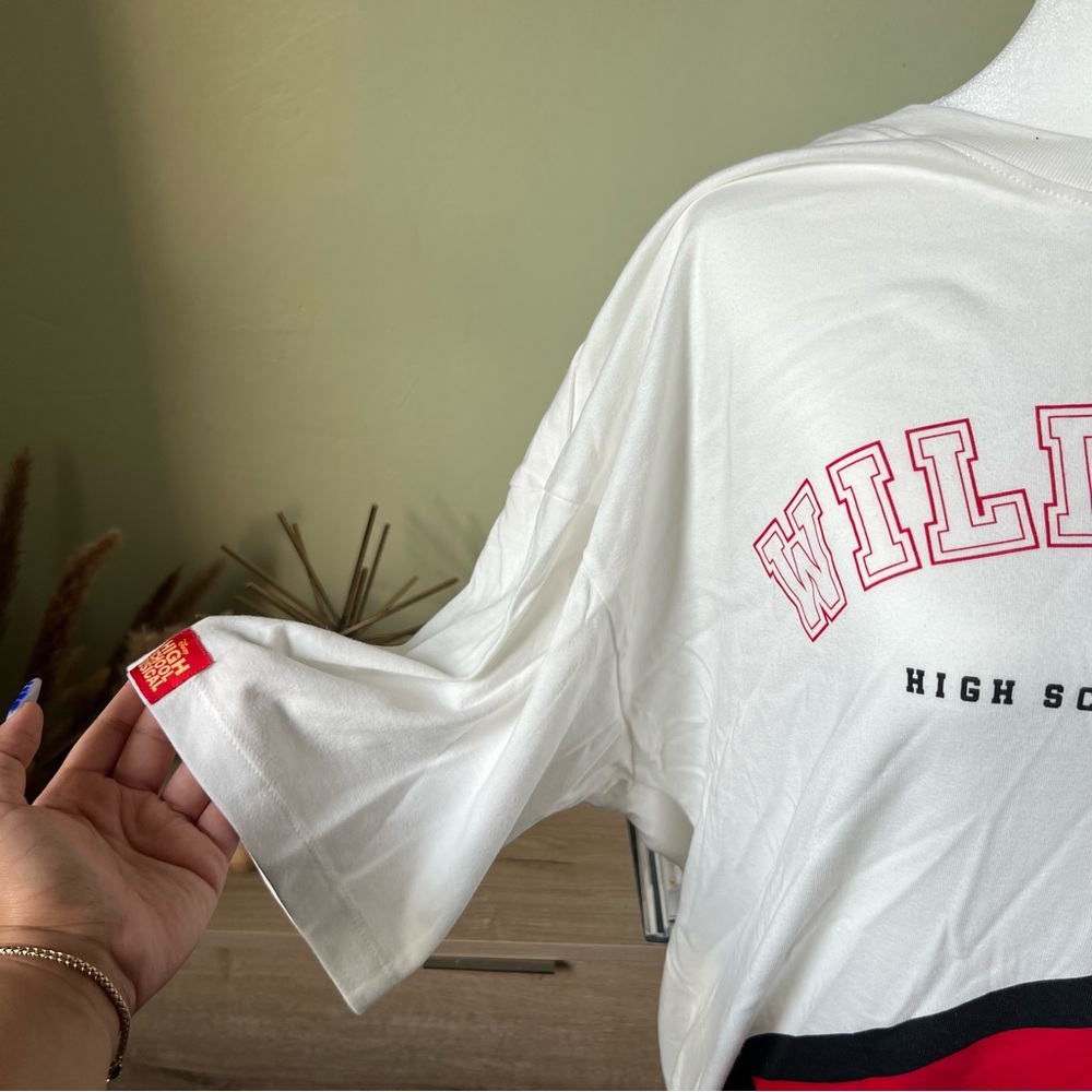 DISNEY Red Black High School Musical Bolton Jersey Midi Dress Graphic T-Shirt - Picture 9 of 14